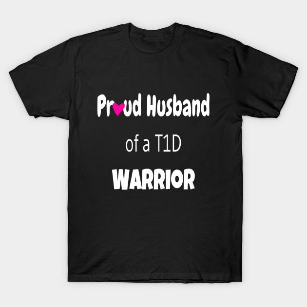 Copy of Copy of Copy of Proud Husband White Text Pink Heart T-Shirt by CatGirl101
